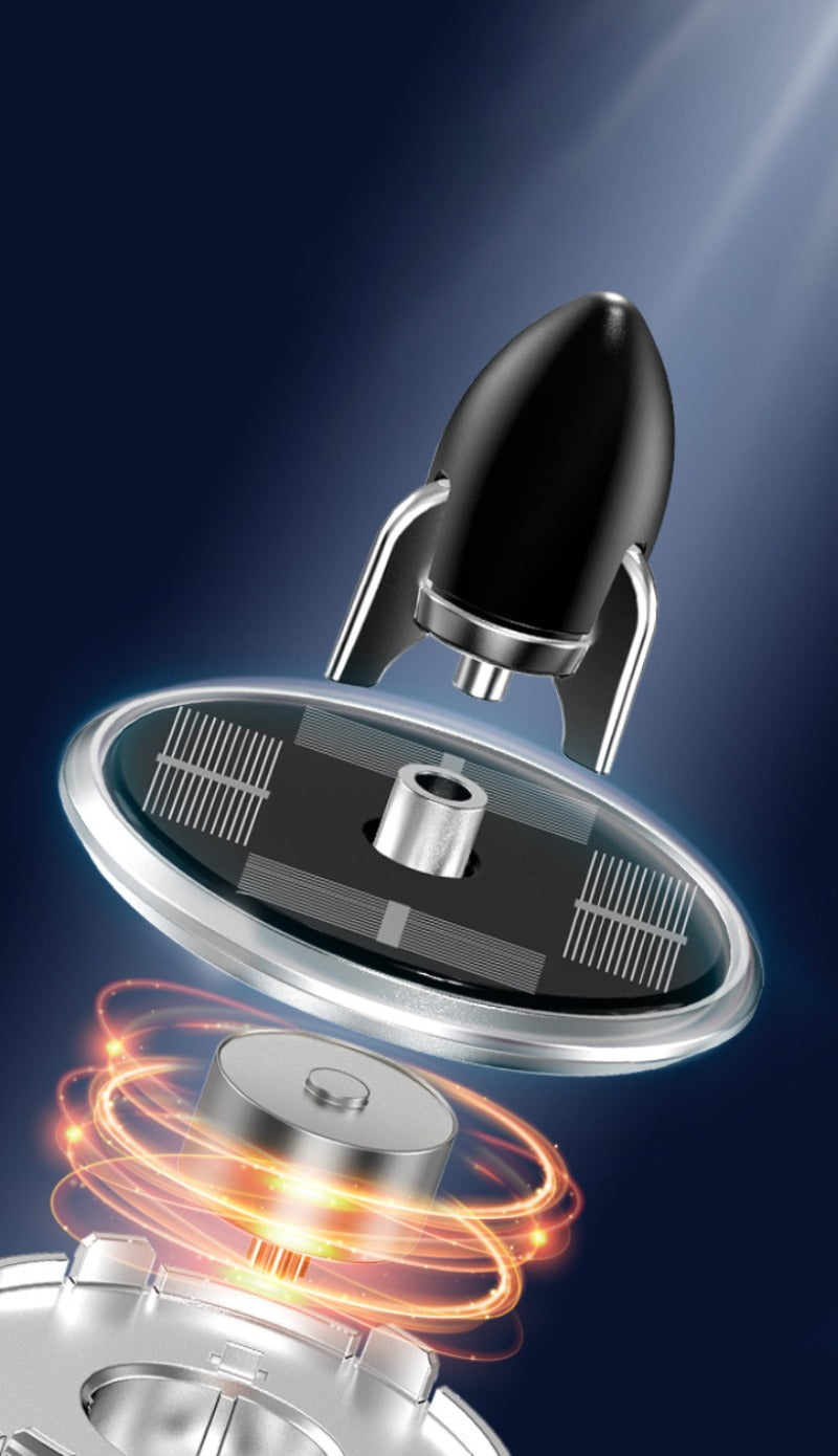 Solar Powered Speech Rocket Car Air Freshener – Rotating Solar Fragrance Diffuser