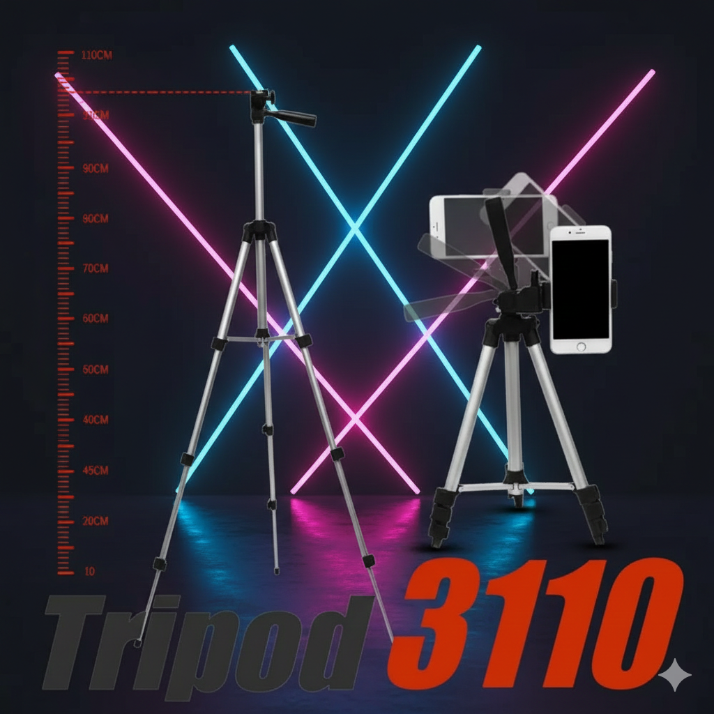 Tripod 3110 Portable Adjustable Aluminium Lightweight Camera Stand Tripod, with 3-Dimensional Head and Quick Release Plate
