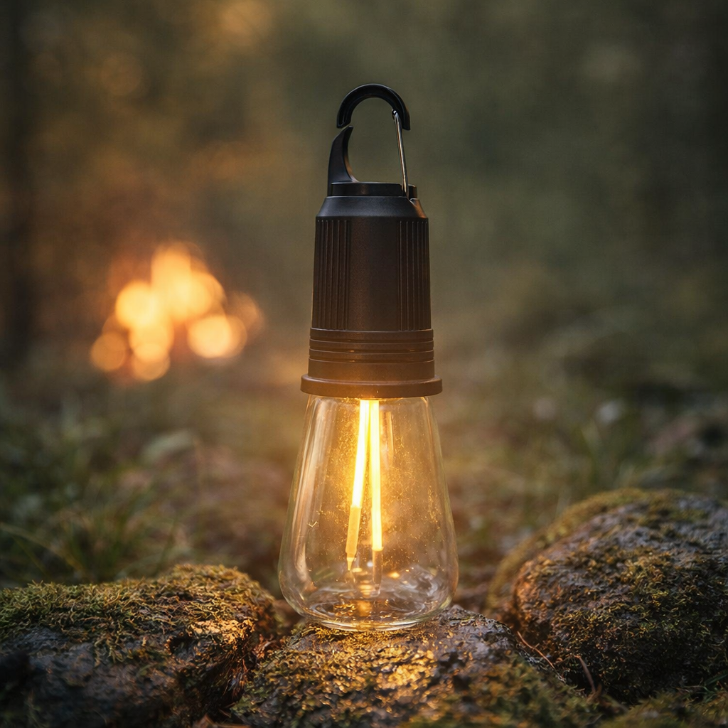 Rechargeable Portable LED Camping Lantern, Tent Lamp with Clip Hook