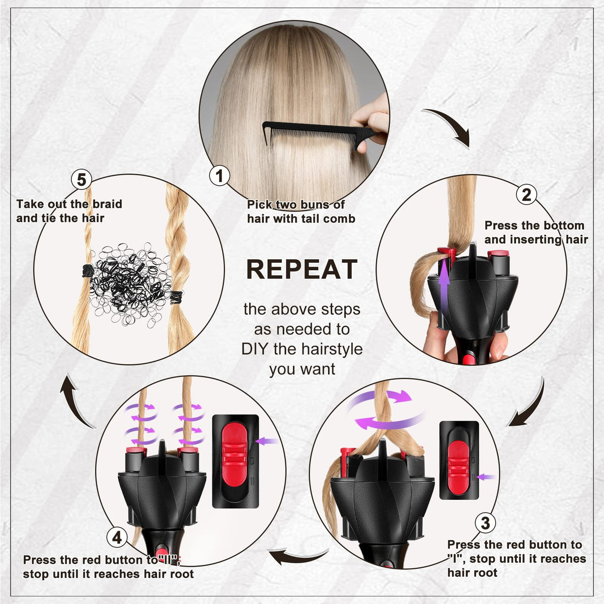 Twister hair style Secret Automatic Hair Twister/Curler Device