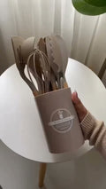 12 Pcs Silicone Cooking Utensils Kitchen Utensil Set | Heat Resistant Kitchen Non toxic Spatula Set