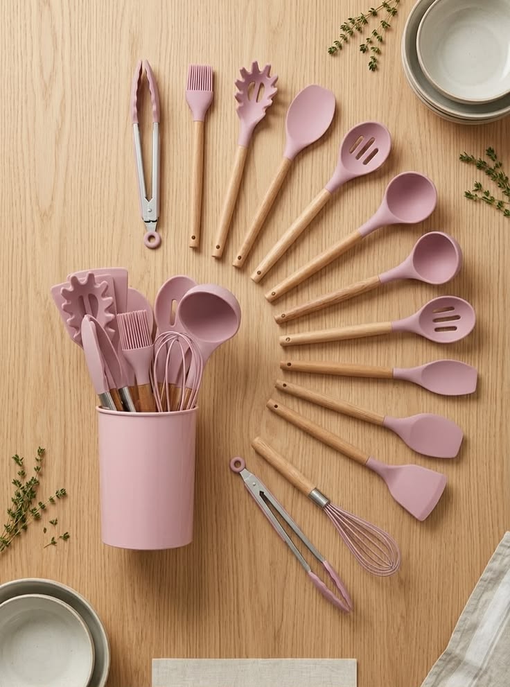 12 Pcs Silicone Cooking Utensils Kitchen Utensil Set | Heat Resistant Kitchen Non toxic Spatula Set
