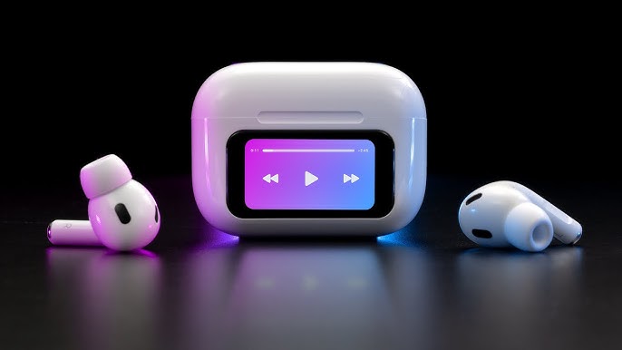 AirPods Touch L.C.D A9 White Bluetooth Earbuds Heavy SoundScreen